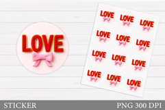 Love Sticker Design. Valentines Sticker Printable Product Image 1