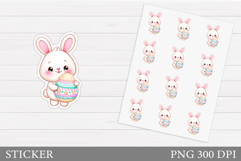 Easter Bunny Sticker Design. Easter Sticker Printable Product Image 1