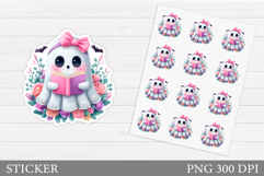 Cute Ghost Sticker Design. Cute Halloween Sticker Printable Product Image 1