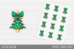Christmas Sticker Printable. Christmas Tree Sticker Design Product Image 1
