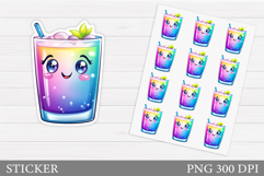 Cute Cocktail Stickers Design. Cute Drink Sticker Printable Product Image 1