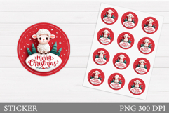 Christmas Lamb Sticker Design.Christmas Sticker Printable Product Image 1
