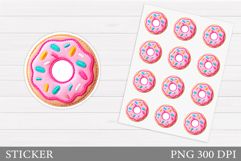 Donut Sticker Design. Valentines Sticker Printable Product Image 1