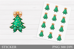 Christmas Sticker Printable. Christmas Tree Sticker Design Product Image 1