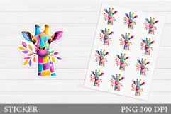 Cute Giraffe Sticker Design. Colorful Giraffe Sticker Product Image 1