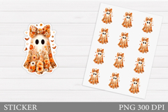 Cute Ghost Sticker Printable. Halloween Sticker Design Product Image 1