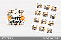 Cute Ghost Sticker Printable. Halloween Sticker Design Product Image 1