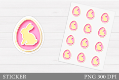 Easter Bunny Sticker Printable. Easter Sticker Design Product Image 1