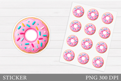 Donut Sticker Design. Valentines Sticker Printable Product Image 1