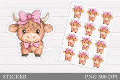 Cute Cow Sticker Design. Funny Cow Sticker Printable Product Image 1