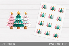 Christmas Tree Sticker Design. Christmas Sticker Printable Product Image 1