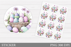 Easter Sticker Design. Easter Eggs Sticker Printable Product Image 1