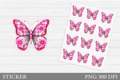 Floral Butterfly Sticker. Butterfly Flowers Sticker Design Product Image 1