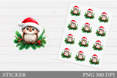 Christmas Bird Sticker Design. Christmas Sticker Printable Product Image 1