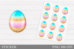 Easter Sticker Design. Easter Egg Sticker Printable Product Image 1
