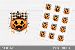 Halloween Pumpkin Sticker. Pumpkin Stickers Printable Product Image 1
