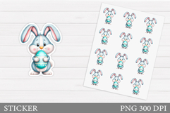 Easter Bunny Sticker Design. Easter Sticker Printable Product Image 1