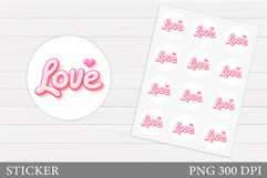 Love Sticker Design. Valentines Sticker Printable Product Image 1