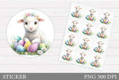 Easter Lamb Sticker Design. Easter Sticker Printable Product Image 1
