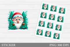 Santa Claus Sticker Design. Christmas Sticker Printable Product Image 1