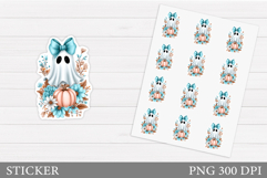 Cute Ghost Sticker Printable. Cute Halloween Sticker Design Product Image 1