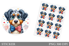 Patriotic Dog Sticker Design. Patriotic Sticker Printable Product Image 1