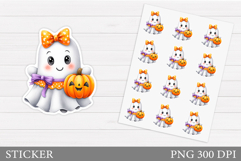 Cute Ghost Sticker Printable. Cute Halloween Sticker Design Product Image 1