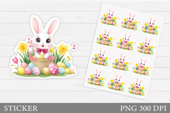 Easter Bunny Sticker Design. Easter Sticker Printable Product Image 1
