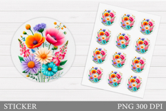 Wildflowers Sticker Design. Flowers Sticker Printable Product Image 1