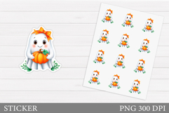 Cute Ghost Sticker Printable. Cute Halloween Sticker Design Product Image 1