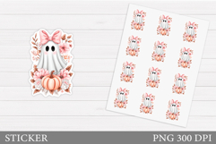 Ghost Sticker Printable. Halloween Sticker Design Product Image 1