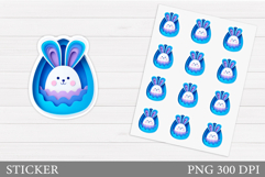 Easter Bunny Sticker Printable. Easter Sticker Design Product Image 1