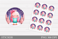 Christmas Bird Sticker Design. Christmas Sticker Printable Product Image 1