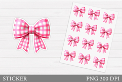 Pink Bow Sticker Design. Bow Sticker Printable Product Image 1
