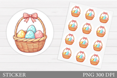 Easter Eggs Sticker Printable. Easter Sticker Design Product Image 1