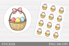 Easter Eggs Sticker Printable. Easter Sticker Design Product Image 1