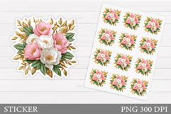 Flowers Sticker Design. Floral Sticker Printable Product Image 1