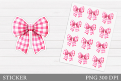 Pink Bow Sticker Design. Bow Sticker Printable Product Image 1