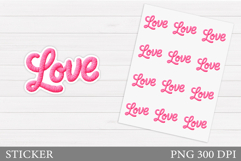 Love Sticker Design. Valentines Sticker Printable Product Image 1