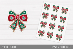 Christmas Bow Sticker Design. Christmas Sticker Printable Product Image 1