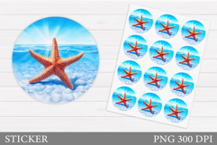 Starfish Sticker Design. Sea Sticker Printable Product Image 1