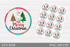 Cute Goose Sticker Design. Christmas Goose Sticker Printable Product Image 1