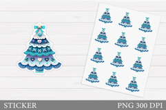 Christmas Tree Sticker Design. Christmas Sticker Printable Product Image 1
