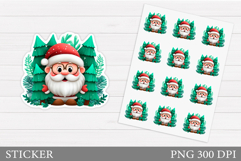 Cute Santa Claus Sticker Design. Christmas Sticker Printable Product Image 1