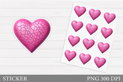 Heart Stickers Design. Valentines Sticker Printable Product Image 1