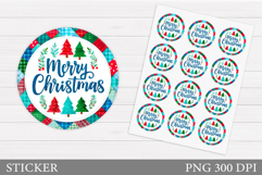 Merry Christmas Sticker Printable. Christmas Sticker Design Product Image 1