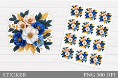 Flowers Sticker Design. Floral Sticker Printable Product Image 1