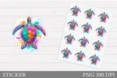 Turtle Sticker Design. Sea Turtle Sticker Printable Product Image 1