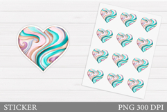 Heart Sticker Printable. Valentines Sticker Design Product Image 1