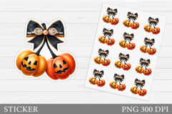 Pumpkin Cherry Sticker Design. Pumpkin Stickers Printable Product Image 1